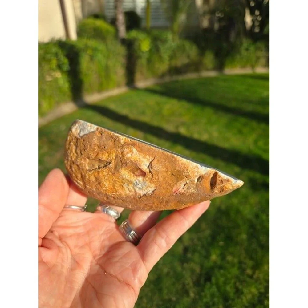 Natural Agate Geode with Druzy Center